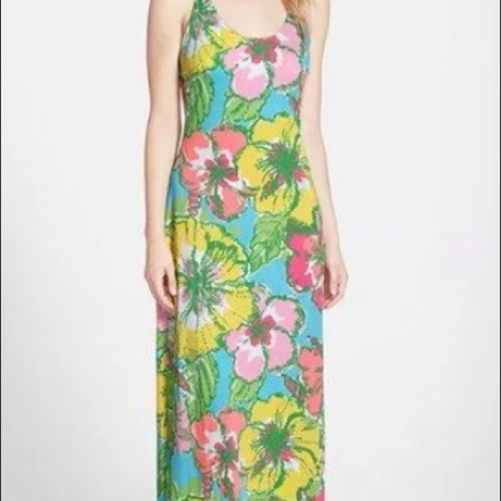 EUC XL LILLY PULITZER PALM MAXI DRESS